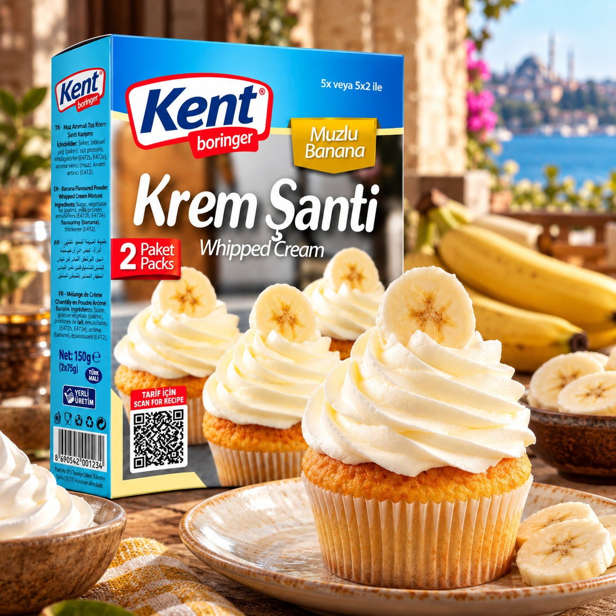 Kent Muz aromalı şanti tozu 150 g