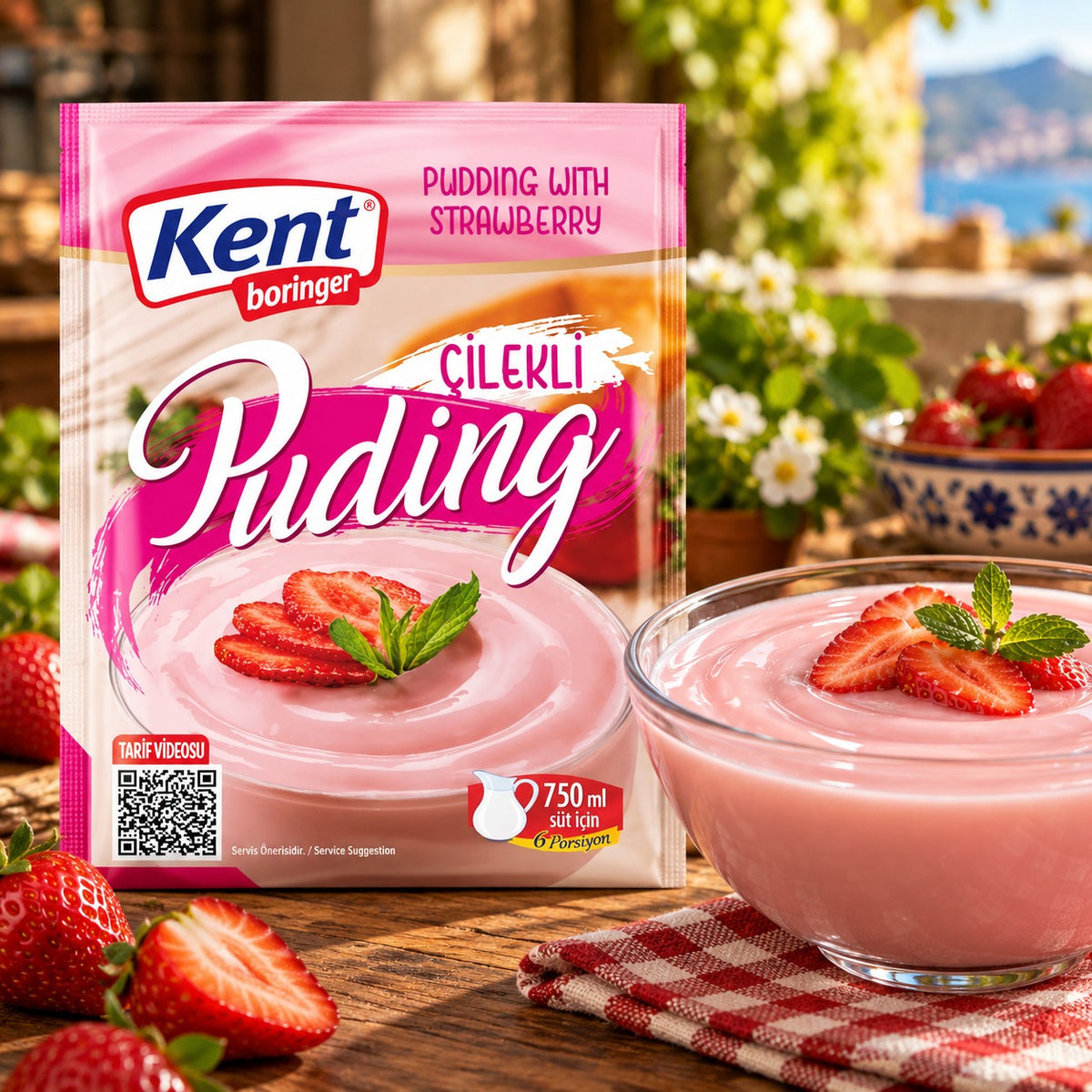 Kent Çilekli puding tozu 125 g