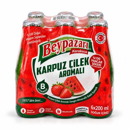 Beypazarı Soda all'anguria e fragola confezione da 6 1000 ml