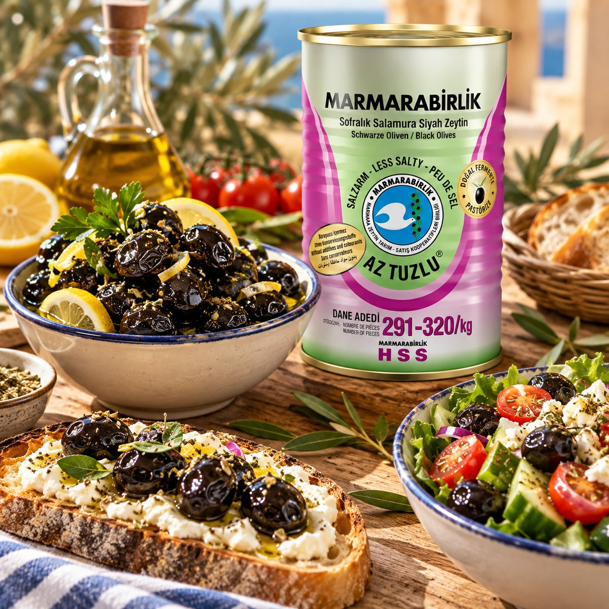 Marmarabirlik Olive nere a basso contenuto di sale 800 g