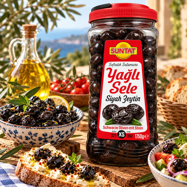 Suntat Olive nere sele condite con olio 1750 g
