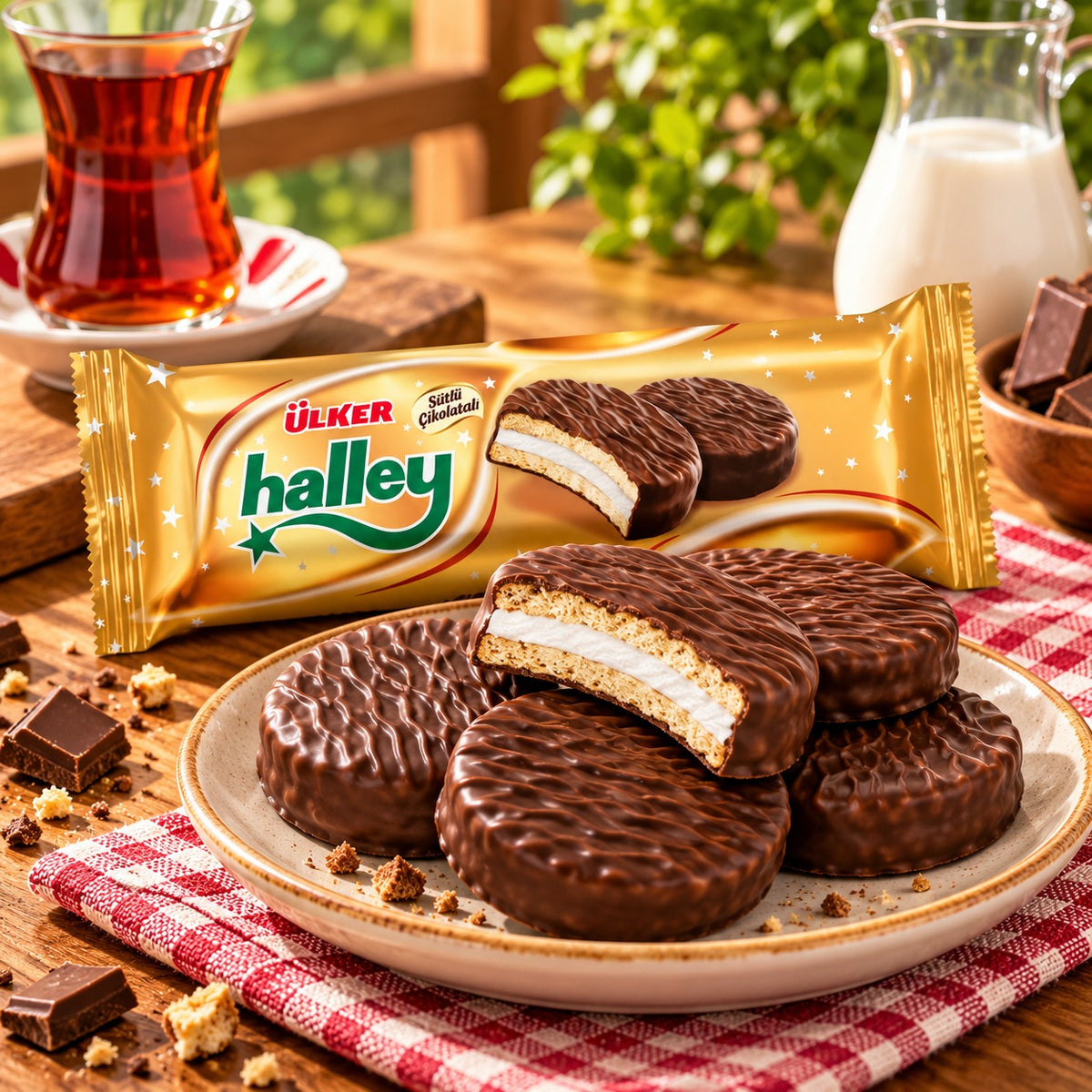 Ülker Halley Classico – Biscotti Ricoperti di Cioccolato 8 Pezzi 240 g